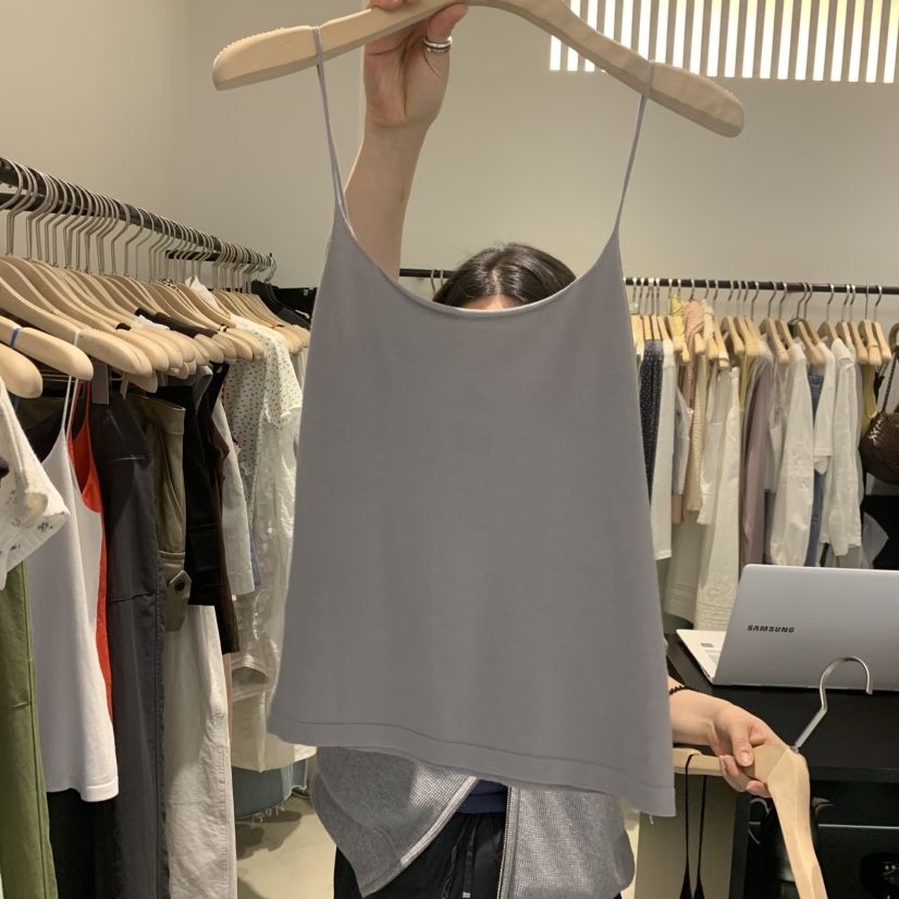 PLATE韓國代購女士新品26春夏時尚熱賣休閑26夏季吊帶背心無袖PLATE吊帶/背心圖色4