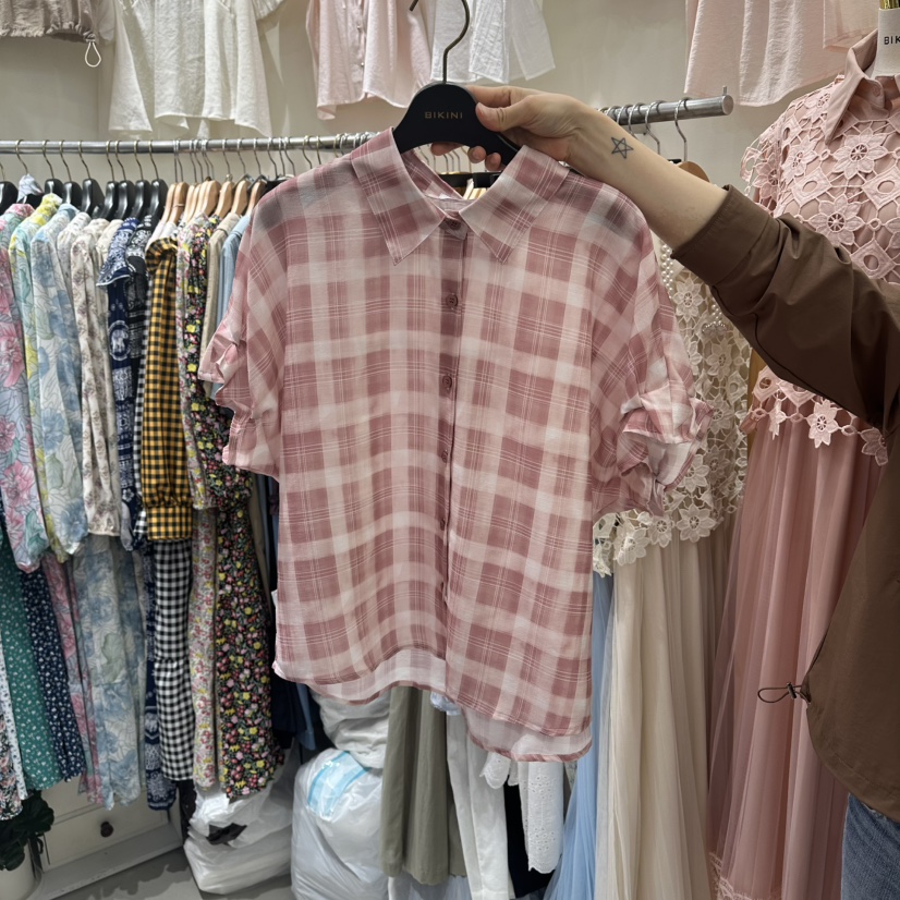 BIKINI韓國東大門直郵女士新品時尚人氣推薦26春夏襯衫蕾絲衫BIKINI襯衫/蕾絲衫圖色1