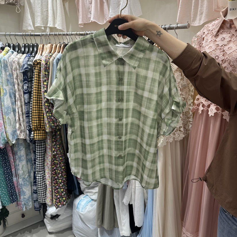 BIKINI韓國東大門直郵女士新品時尚人氣推薦26春夏襯衫蕾絲衫BIKINI襯衫/蕾絲衫圖色2