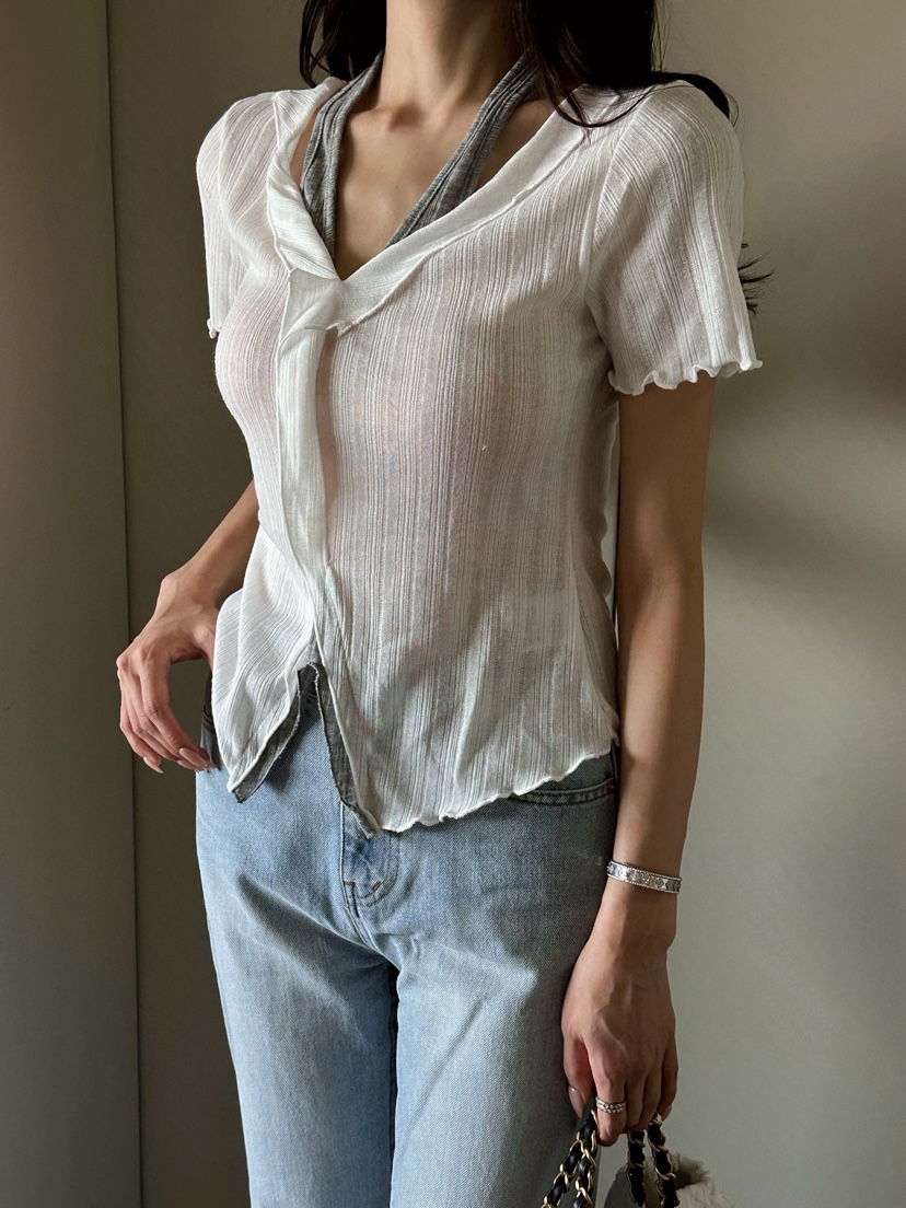 81 MARKET-L韓國直郵女裝新品熱賣26春夏襯衫蕾絲衫假兩件81 MARKET-L襯衫/蕾絲衫