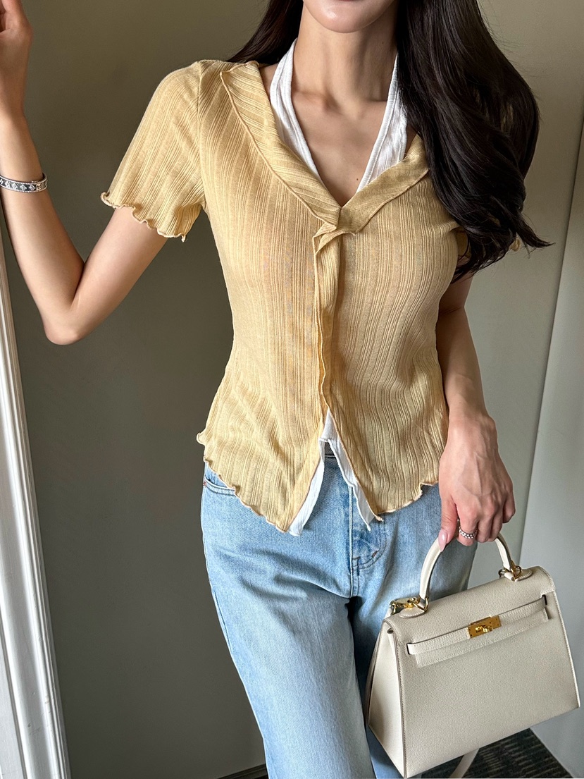 81 MARKET-L韓國直郵女裝新品熱賣26春夏襯衫蕾絲衫假兩件81 MARKET-L襯衫/蕾絲衫