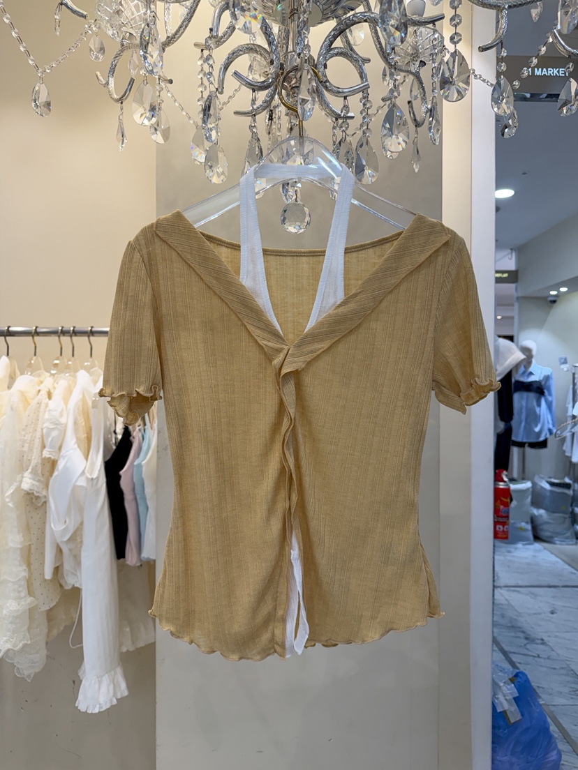 81 MARKET-L韓國直郵女裝新品熱賣26春夏襯衫蕾絲衫假兩件81 MARKET-L襯衫/蕾絲衫圖色2