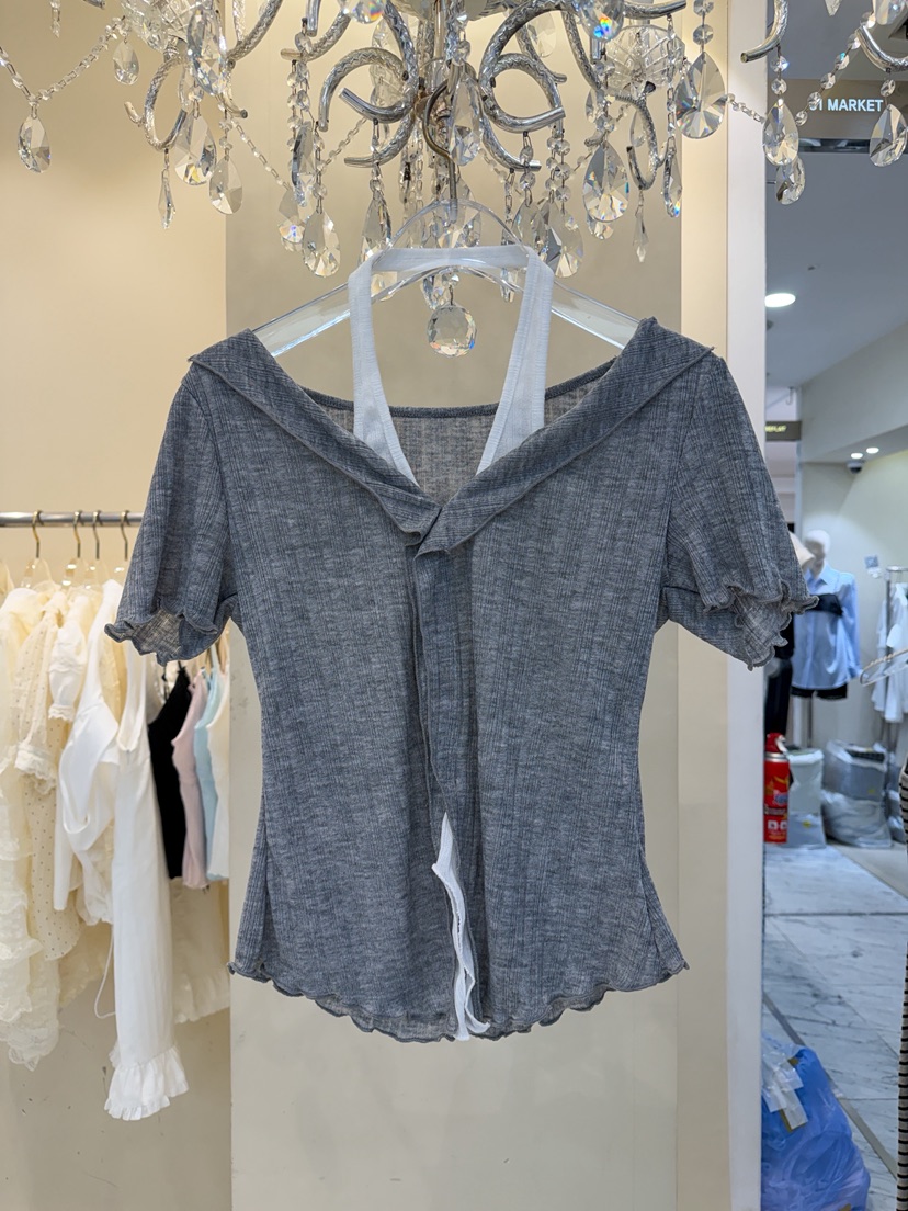 81 MARKET-L韓國直郵女裝新品熱賣26春夏襯衫蕾絲衫假兩件81 MARKET-L襯衫/蕾絲衫圖色3