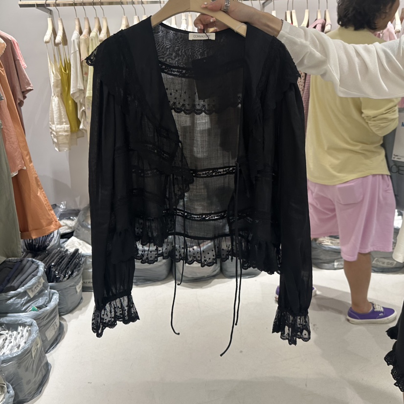 CONNAUGHT/DAILYJUD韓國直郵實拍女裝新款休閑襯衫蕾絲衫不含內搭CONNAUGHT/DAILYJUD襯衫/蕾絲衫圖色2