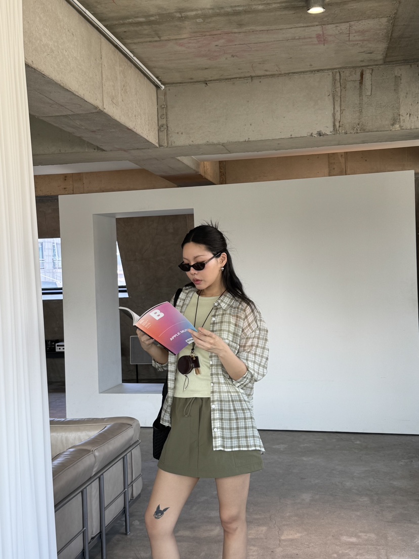 LIMLIMLIM韓國直郵女士新款26春夏推薦熱賣襯衫蕾絲衫格紋LIM LIM LIM襯衫/蕾絲衫