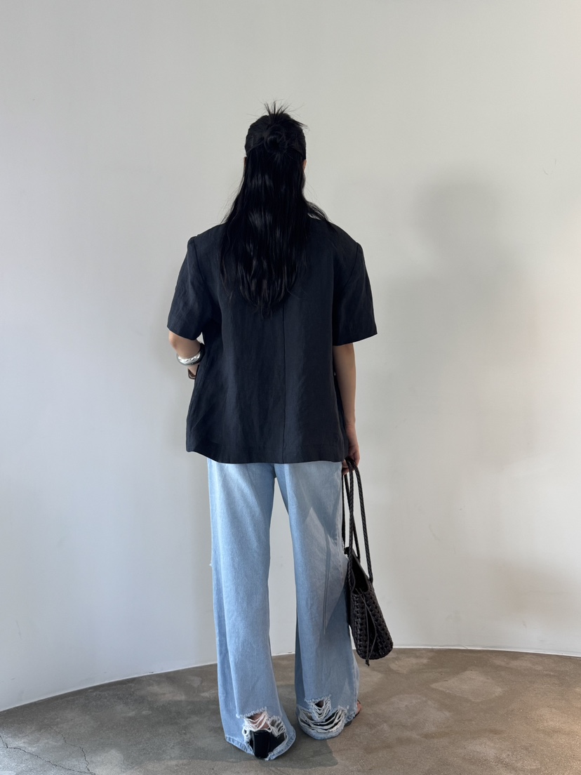 LIMLIMLIM韓國直郵女裝新款時尚職業26夏季夾克亞麻布口袋LIM LIM LIM夾克