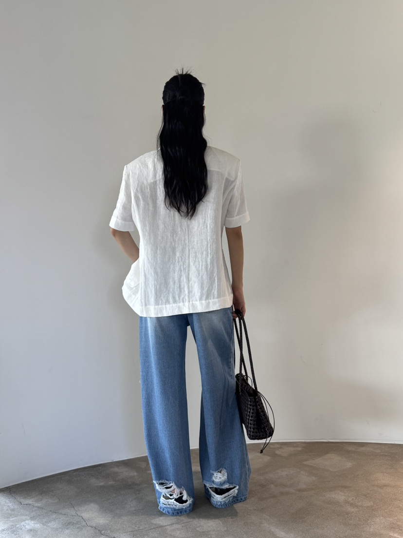 LIMLIMLIM韓國直郵女裝新款時尚職業26夏季夾克亞麻布口袋LIM LIM LIM夾克