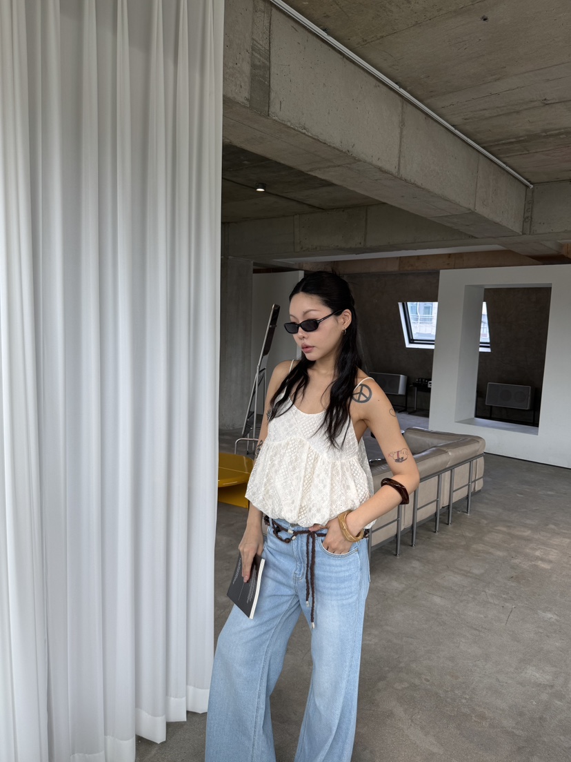 LIMLIMLIM韓國直郵實拍女裝新款職業26春夏熱賣吊帶背心刺繡LIM LIM LIM吊帶/背心