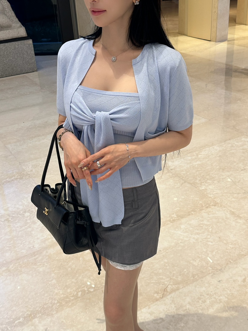 MARKE-P韓國東大門代購女裝新款熱賣26春夏套裝套裝絲綢開衫MARKE-P套裝