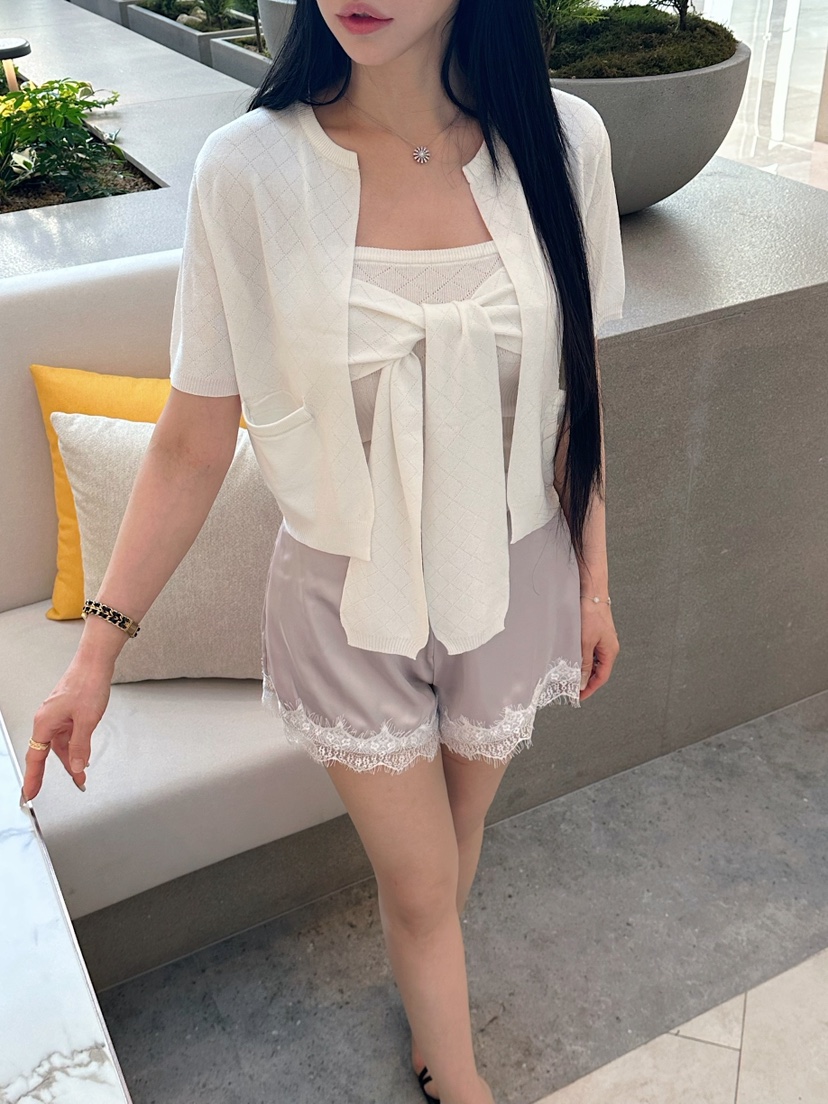 MARKE-P韓國東大門代購女裝新款熱賣26春夏套裝套裝絲綢開衫MARKE-P套裝圖色2
