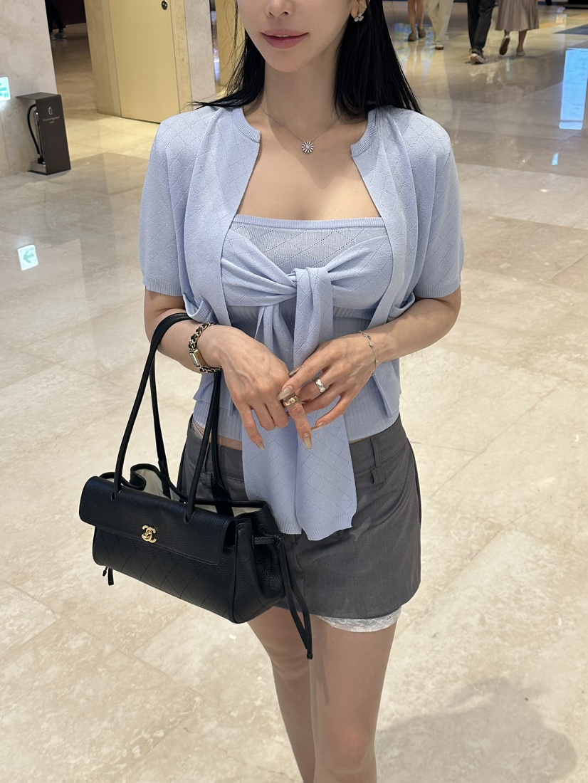 MARKE-P韓國東大門代購女裝新款熱賣26春夏套裝套裝絲綢開衫MARKE-P套裝圖色3