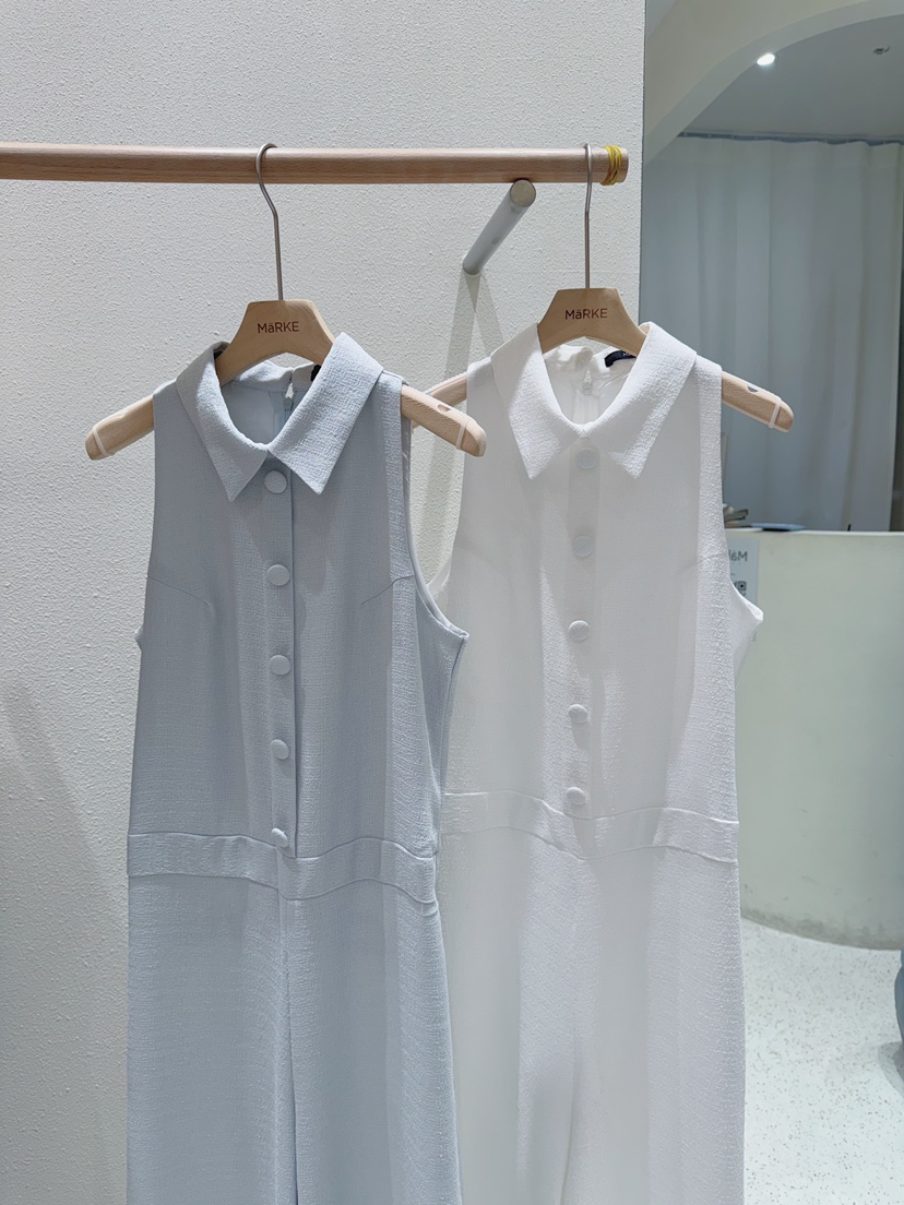 MARKE-P韓國東大門代購女裝新款推薦職業連體褲粗花呢露背MARKE-P連體褲