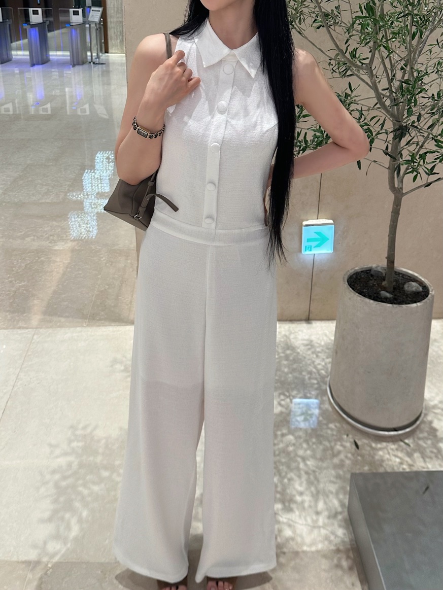 MARKE-P韓國東大門代購女裝新款推薦職業連體褲粗花呢露背MARKE-P連體褲