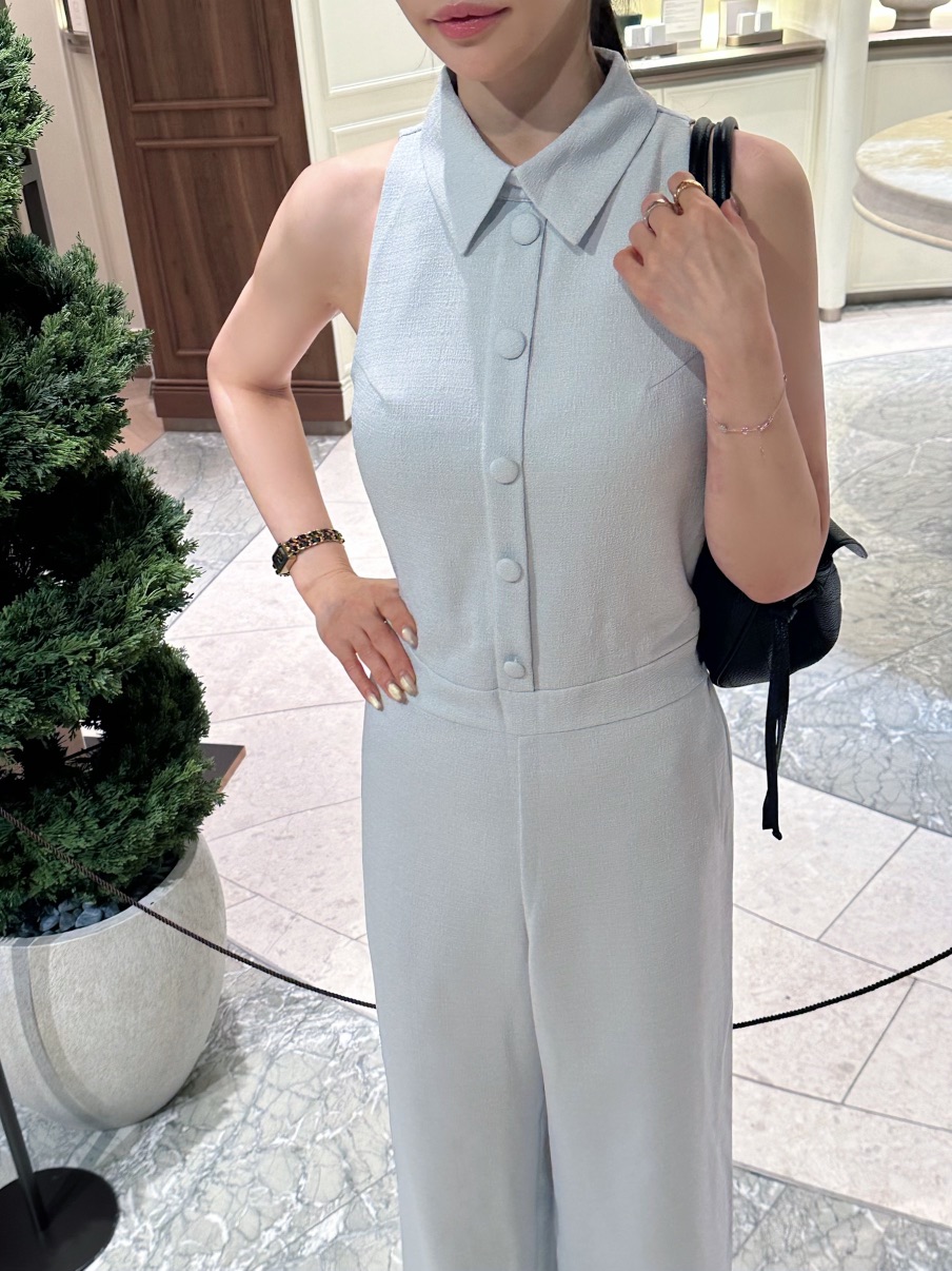 MARKE-P韓國東大門代購女裝新款推薦職業連體褲粗花呢露背MARKE-P連體褲
