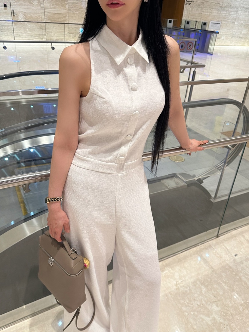 MARKE-P韓國東大門代購女裝新款推薦職業連體褲粗花呢露背MARKE-P連體褲