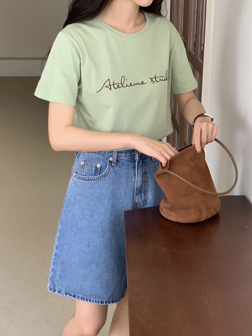 FORMSTUDIO/ATELIENNE韓國直郵實拍女裝新品26春夏T恤刺繡FORMSTUDIO/ATELIENNET恤
