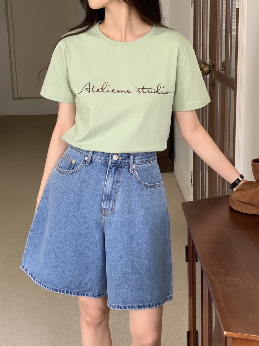 FORMSTUDIO/ATELIENNE韓國直郵實拍女裝新品26春夏T恤刺繡FORMSTUDIO/ATELIENNET恤