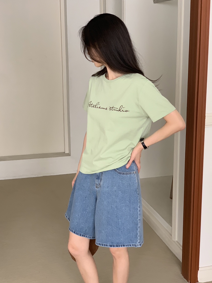 FORMSTUDIO/ATELIENNE韓國直郵實拍女裝新品26春夏T恤刺繡FORMSTUDIO/ATELIENNET恤