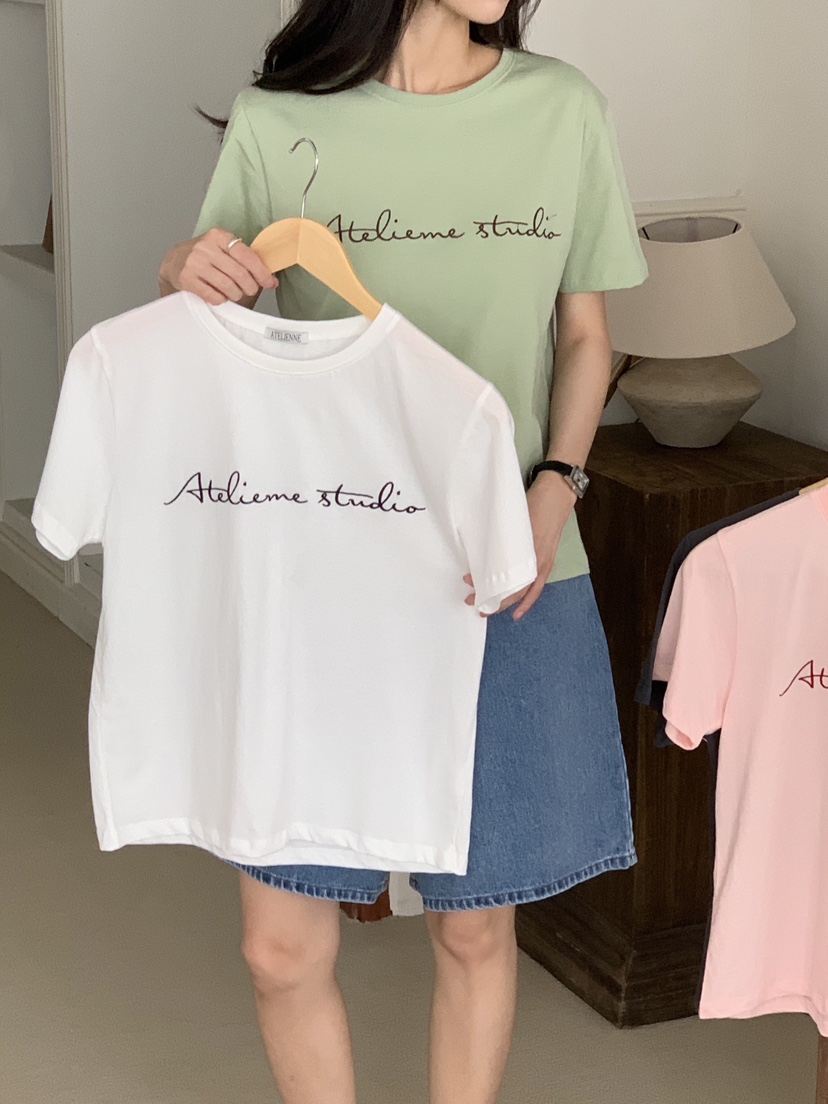 FORMSTUDIO/ATELIENNE韓國直郵實拍女裝新品26春夏T恤刺繡FORMSTUDIO/ATELIENNET恤