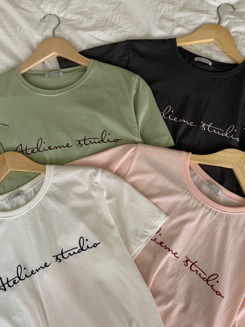 FORMSTUDIO/ATELIENNE韓國直郵實拍女裝新品26春夏T恤刺繡FORMSTUDIO/ATELIENNET恤
