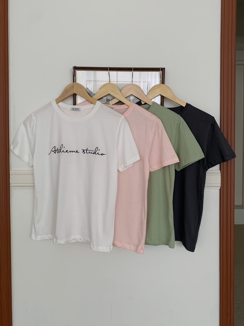 FORMSTUDIO/ATELIENNE韓國直郵實拍女裝新品26春夏T恤刺繡FORMSTUDIO/ATELIENNET恤圖色2左二色