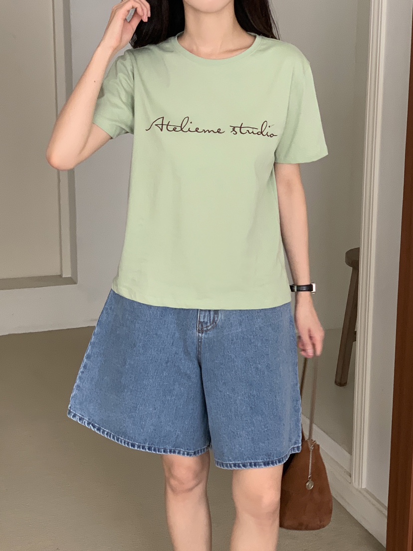 FORMSTUDIO/ATELIENNE韓國直郵實拍女裝新品26春夏T恤刺繡FORMSTUDIO/ATELIENNET恤圖色3