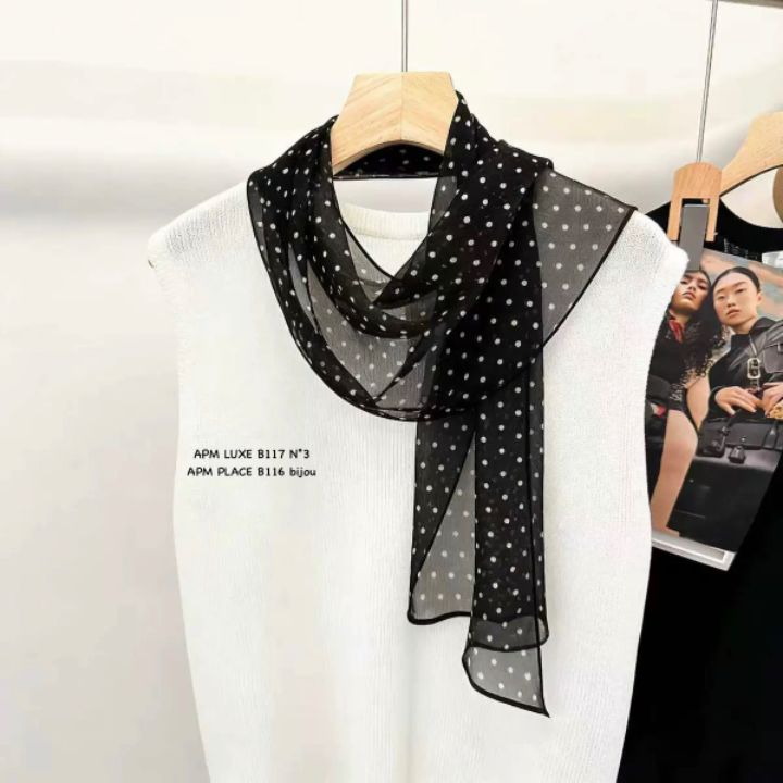 N3韓國直郵女士新款職業26春夏推薦時尚圍巾披肩雪紡緞帶N3圍巾/披肩