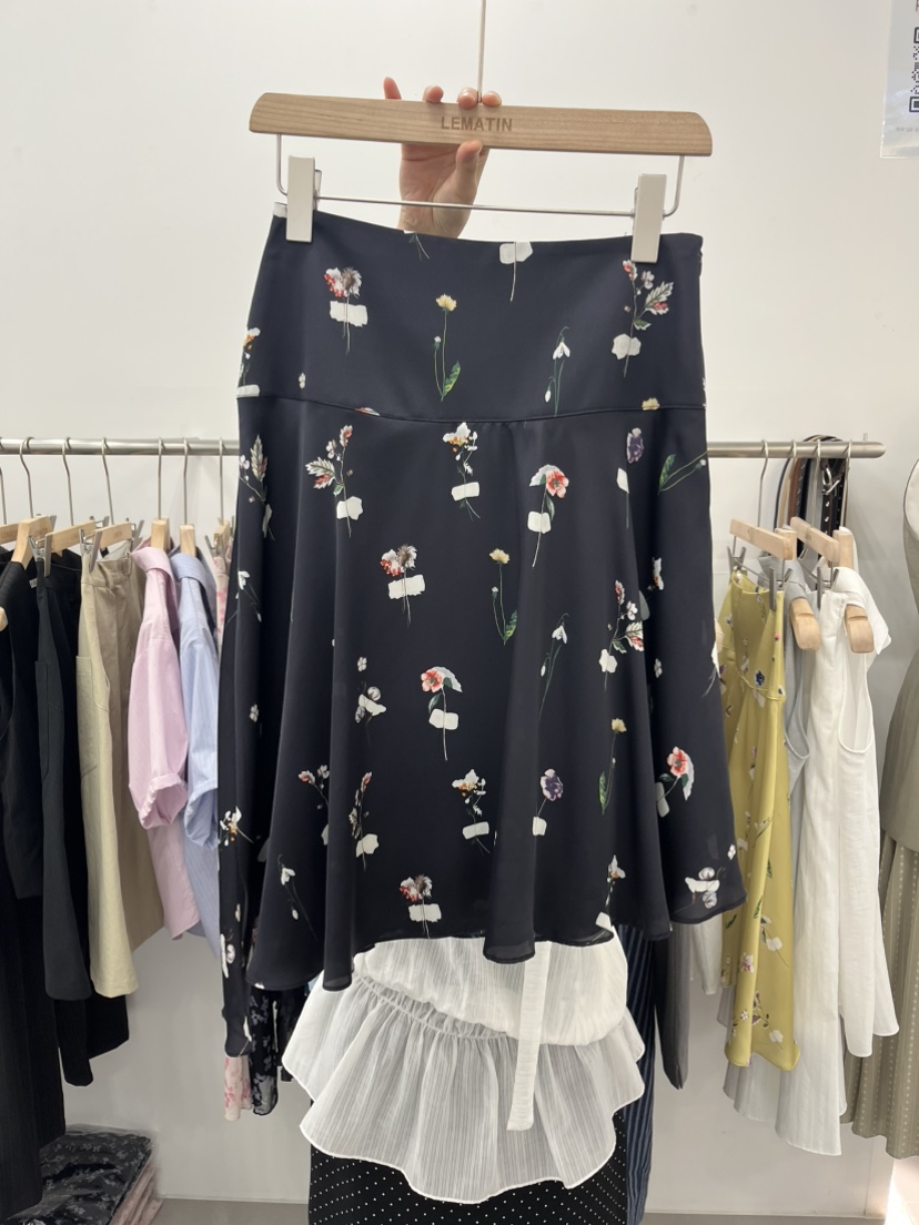 LEMATIN韓國代購女士新品26春夏人氣熱賣休閑半身裙中短裙緞LEMATIN半身裙/中短裙圖色1