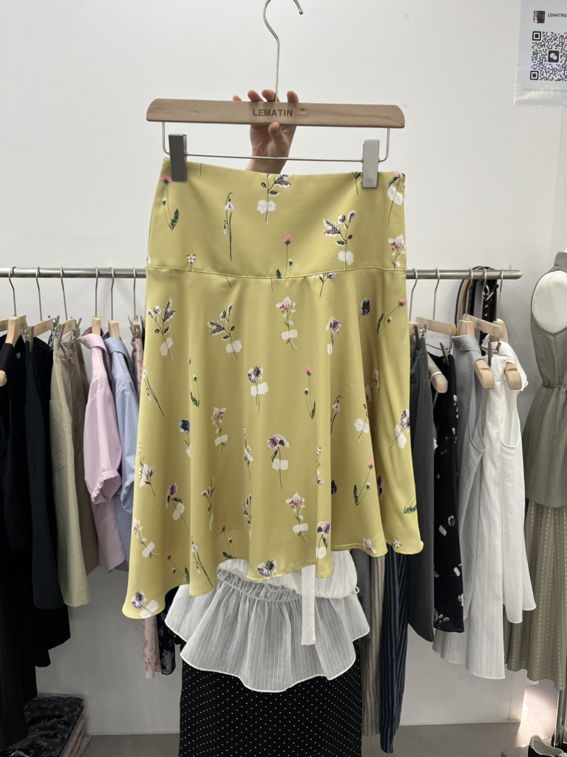 LEMATIN韓國代購女士新品26春夏人氣熱賣休閑半身裙中短裙緞LEMATIN半身裙/中短裙圖色2