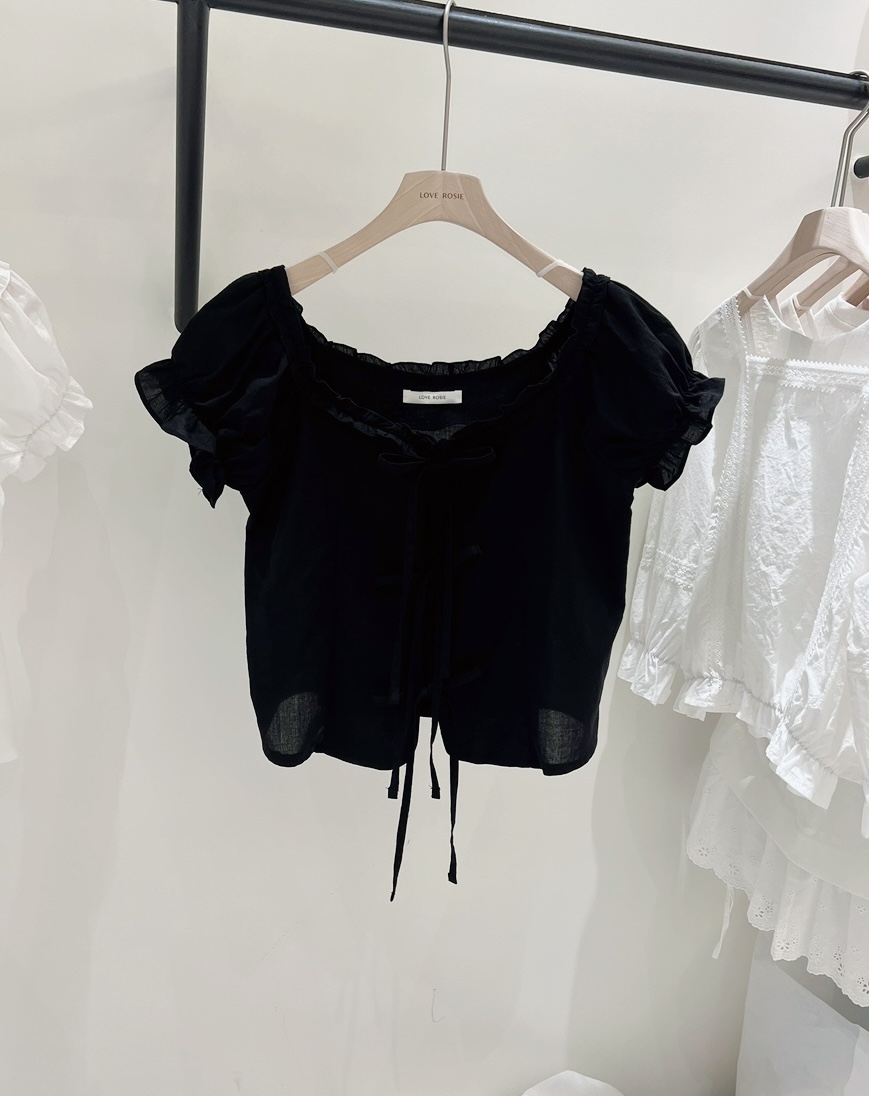 LOVE ROSIE韓國代購女裝新品人氣襯衫蕾絲衫泡泡袖荷葉邊LOVE ROSIE襯衫/蕾絲衫圖色2
