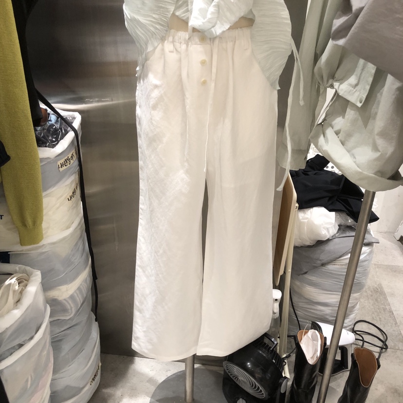 CHAE東大門實拍韓國女士新品休閑人氣熱賣休閑褲亞麻布紐扣CHAE休閑褲圖色3