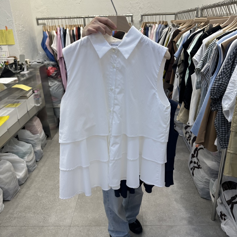 DA YLOG韓國東大門直郵女裝新品職業休閑襯衫蕾絲衫雙層DA YLOG襯衫/蕾絲衫圖色1