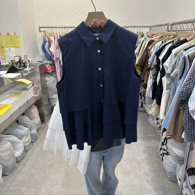 DA YLOG韓國東大門直郵女裝新品職業休閑襯衫蕾絲衫雙層DA YLOG襯衫/蕾絲衫圖色2
