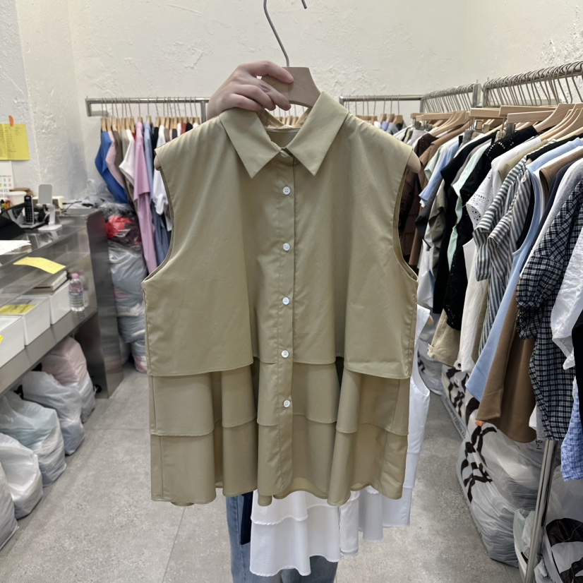 DA YLOG韓國東大門直郵女裝新品職業休閑襯衫蕾絲衫雙層DA YLOG襯衫/蕾絲衫圖色3