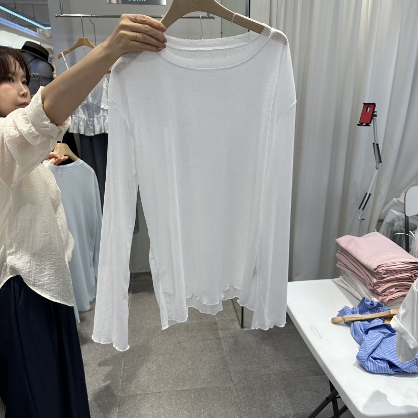 ELAN東大門實拍韓國女裝新品職業26春夏26夏季推薦長袖T恤ELAN長袖T恤圖色1
