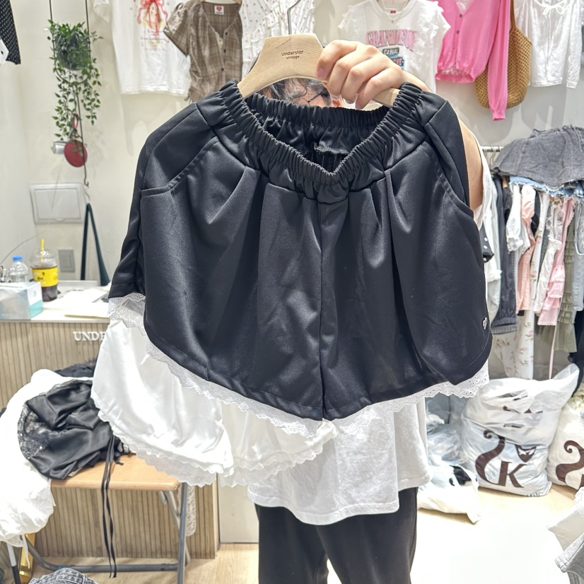 UNDERSTAR_VINTAGE韓國直郵女士新款熱賣職業時尚短褲蕾絲UNDERSTAR_VINTAGE短褲圖色2