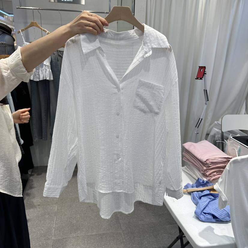 ELAN韓國東大門直郵女裝新款26夏季休閑推薦時尚襯衫蕾絲衫ELAN襯衫/蕾絲衫圖色1