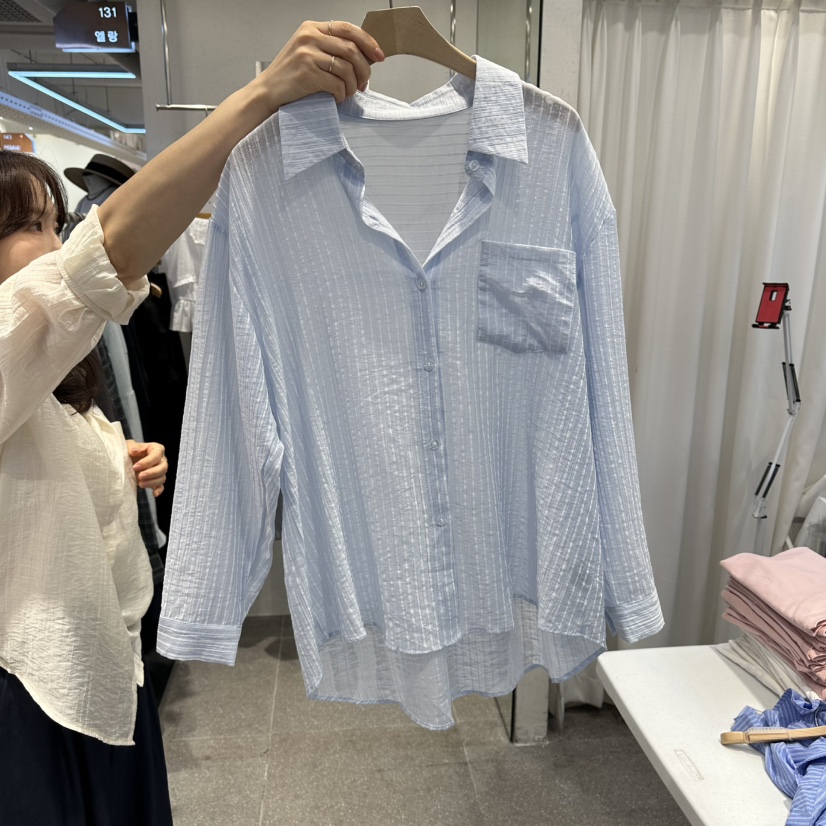 ELAN韓國東大門直郵女裝新款26夏季休閑推薦時尚襯衫蕾絲衫ELAN襯衫/蕾絲衫圖色3
