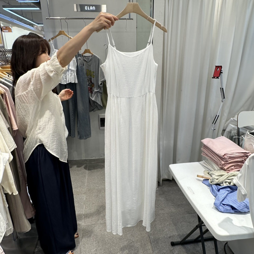 ELAN韓國直郵女士新款26春夏職業熱賣人氣26夏季連衣裙喇叭ELAN連衣裙圖色1