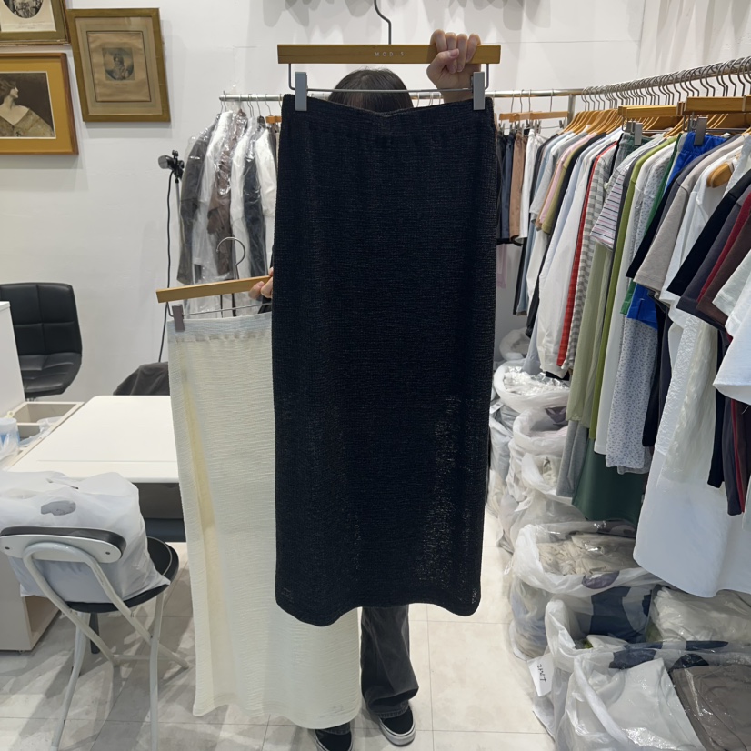 MODS-Q韓國東大門代購女士新品26夏季長裙亞麻針織針織裙MODS-Q長裙圖色2