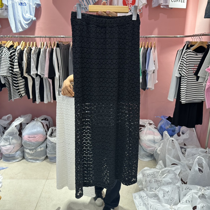 K STORY韓國直郵女士新品職業推薦人氣熱賣26夏季長裙蕾絲K STORY長裙