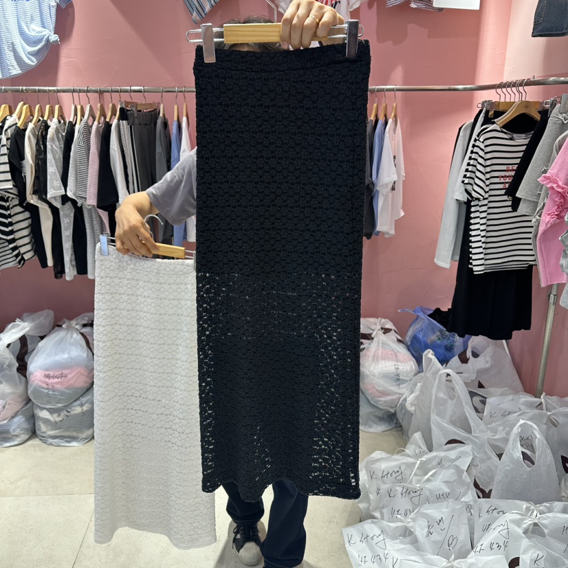 K STORY韓國直郵女士新品職業推薦人氣熱賣26夏季長裙蕾絲K STORY長裙圖色2