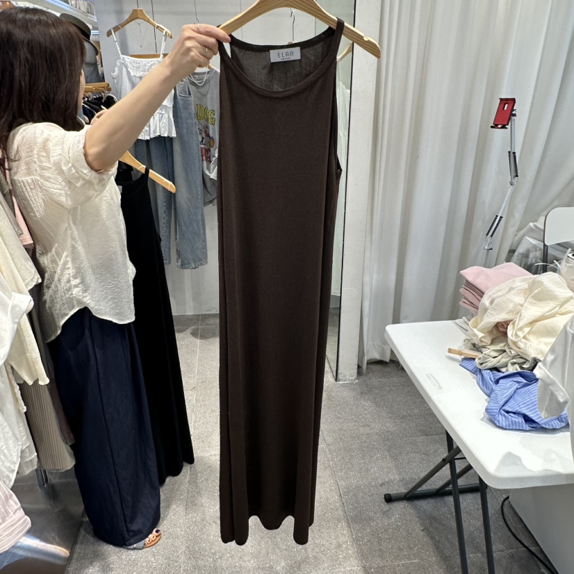 ELAN韓國東大門代購女裝新款職業人氣推薦熱賣休閑連衣裙ELAN連衣裙圖色1棕色