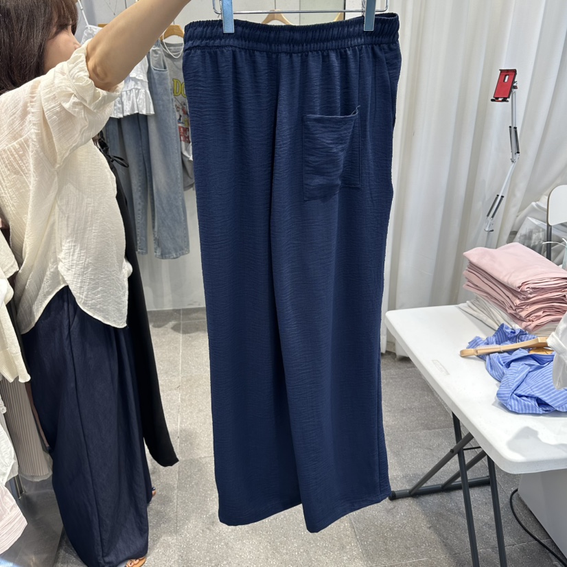 ELAN東大門實拍韓國女士新品時尚人氣26春夏熱賣休閑褲褶皺ELAN休閑褲