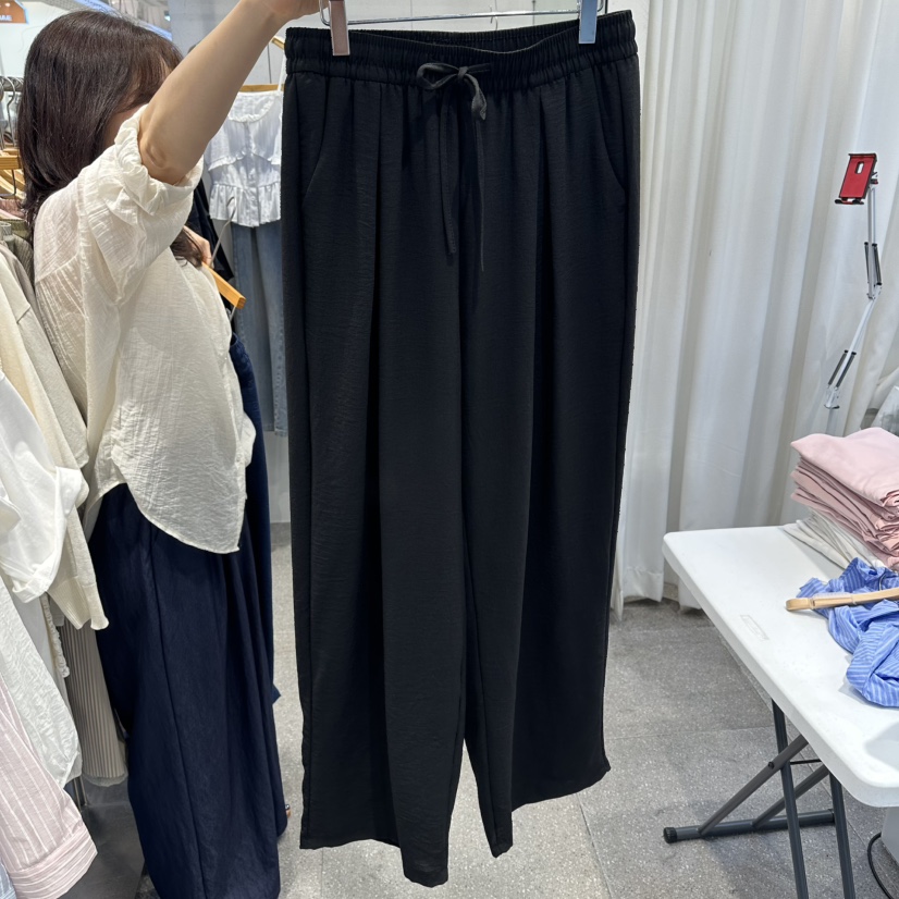 ELAN東大門實拍韓國女士新品時尚人氣26春夏熱賣休閑褲褶皺ELAN休閑褲圖色2