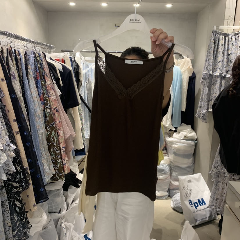 LOGROAD韓國東大門代購女士新款人氣26夏季26春夏吊帶背心蕾絲LOG ROAD吊帶/背心圖色6