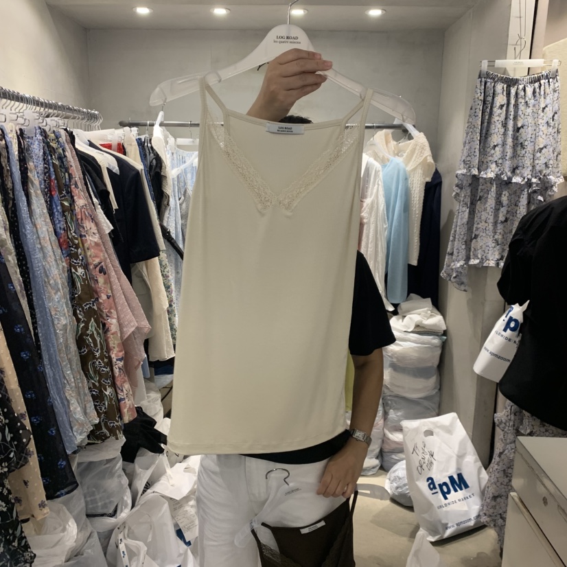 LOGROAD韓國東大門代購女士新款人氣26夏季26春夏吊帶背心蕾絲LOG ROAD吊帶/背心圖色7