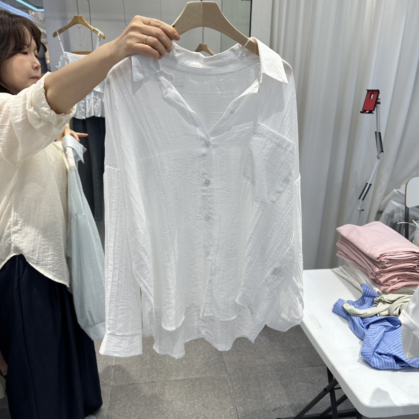 ELAN韓國直郵實拍女士新品時尚推薦26春夏人氣襯衫蕾絲衫ELAN襯衫/蕾絲衫圖色1白色