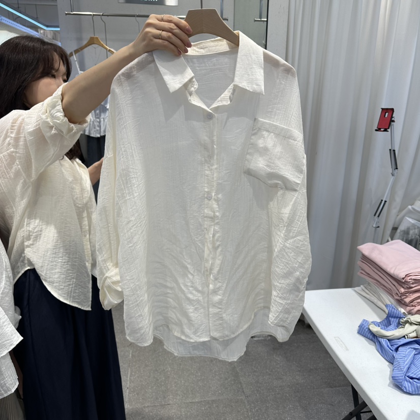 ELAN韓國直郵實拍女士新品時尚推薦26春夏人氣襯衫蕾絲衫ELAN襯衫/蕾絲衫圖色3奶油色