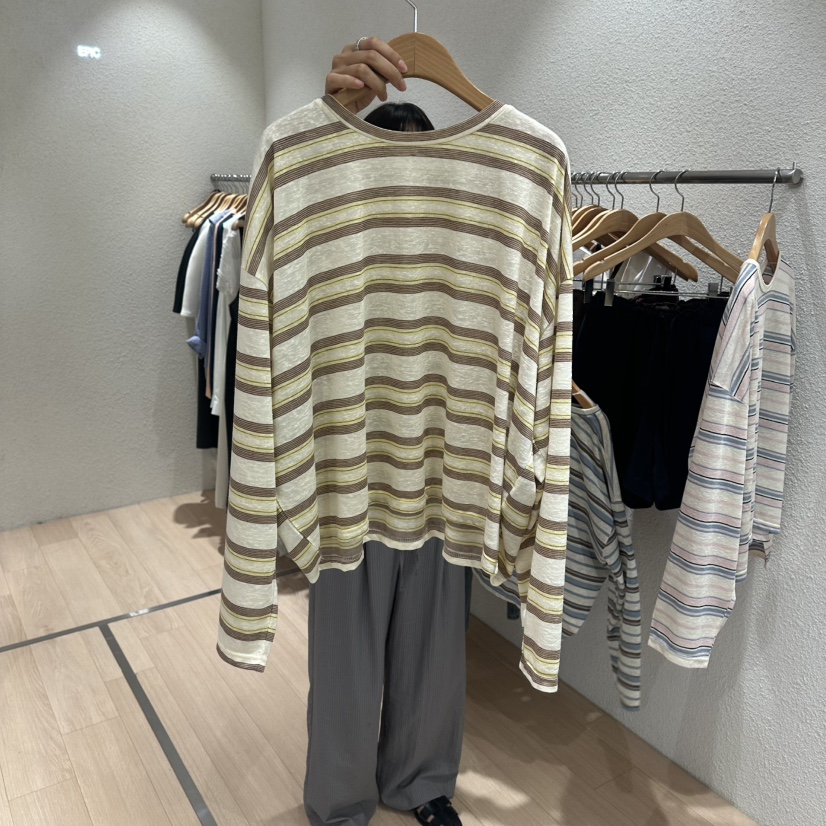 EPIC-S韓國直郵女士新品26春夏推薦熱賣人氣長袖T恤亞麻EPIC-S長袖T恤圖色2
